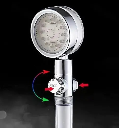 LED shower head with temperature control